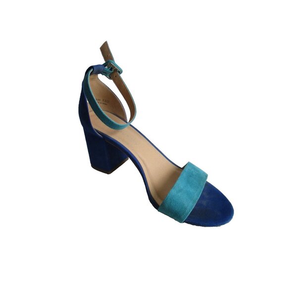 *CL by Laundry Teal Royal Blue Block Heel Pumps Open Toe - Size 6.5M - Picture 1 of 7